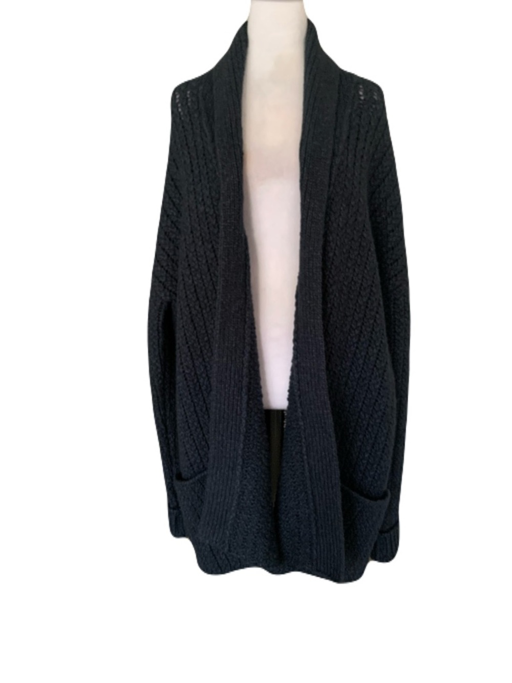 Mr. P Mr. Porter Men’s XXL Blue Wool Cotton Alpaca Blend Longline Open Cardigan